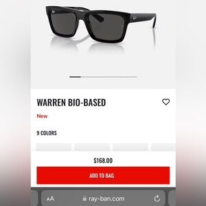 Rayban’s Warren sunglasses. Used, like new